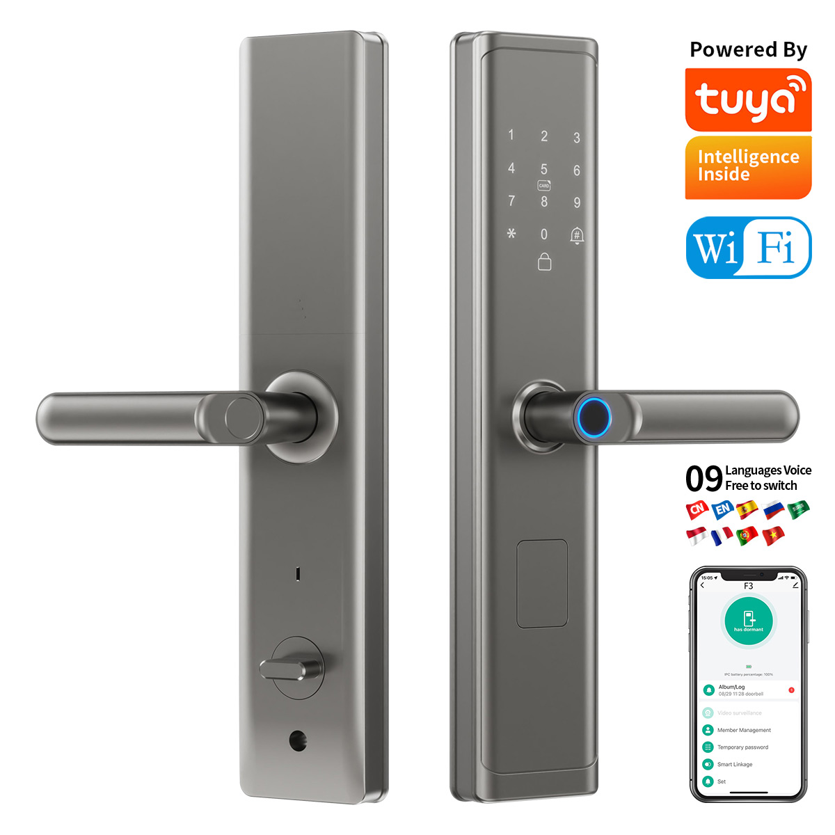 Smart Door Lock - Tuya Wifi TTlock App Fingerprint Smart