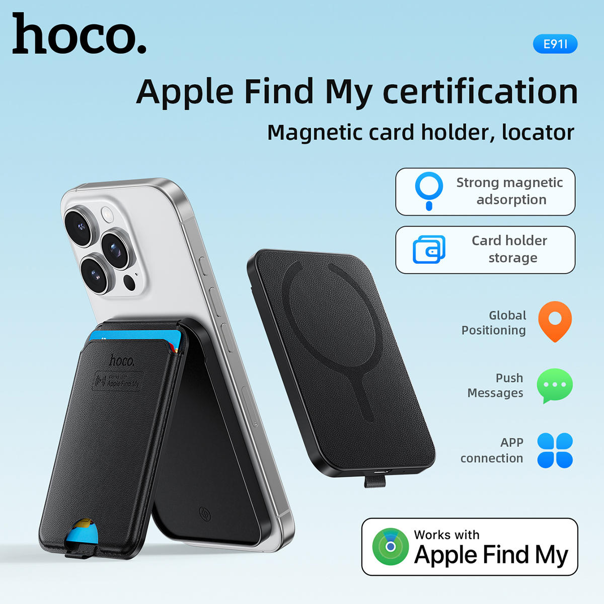 Smart Home Hub Matter - HOCO E91I Magnetic ID Card Holder
