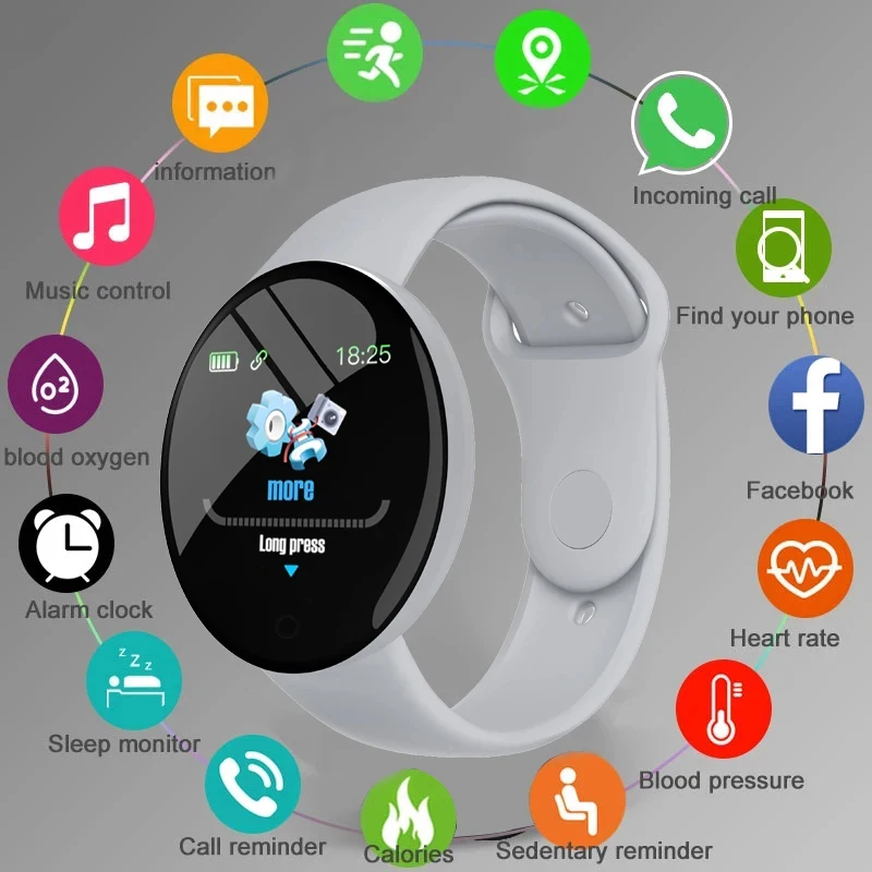 Smart Home Trainer - D18 Smartwatch Circular Color Screen Multiple