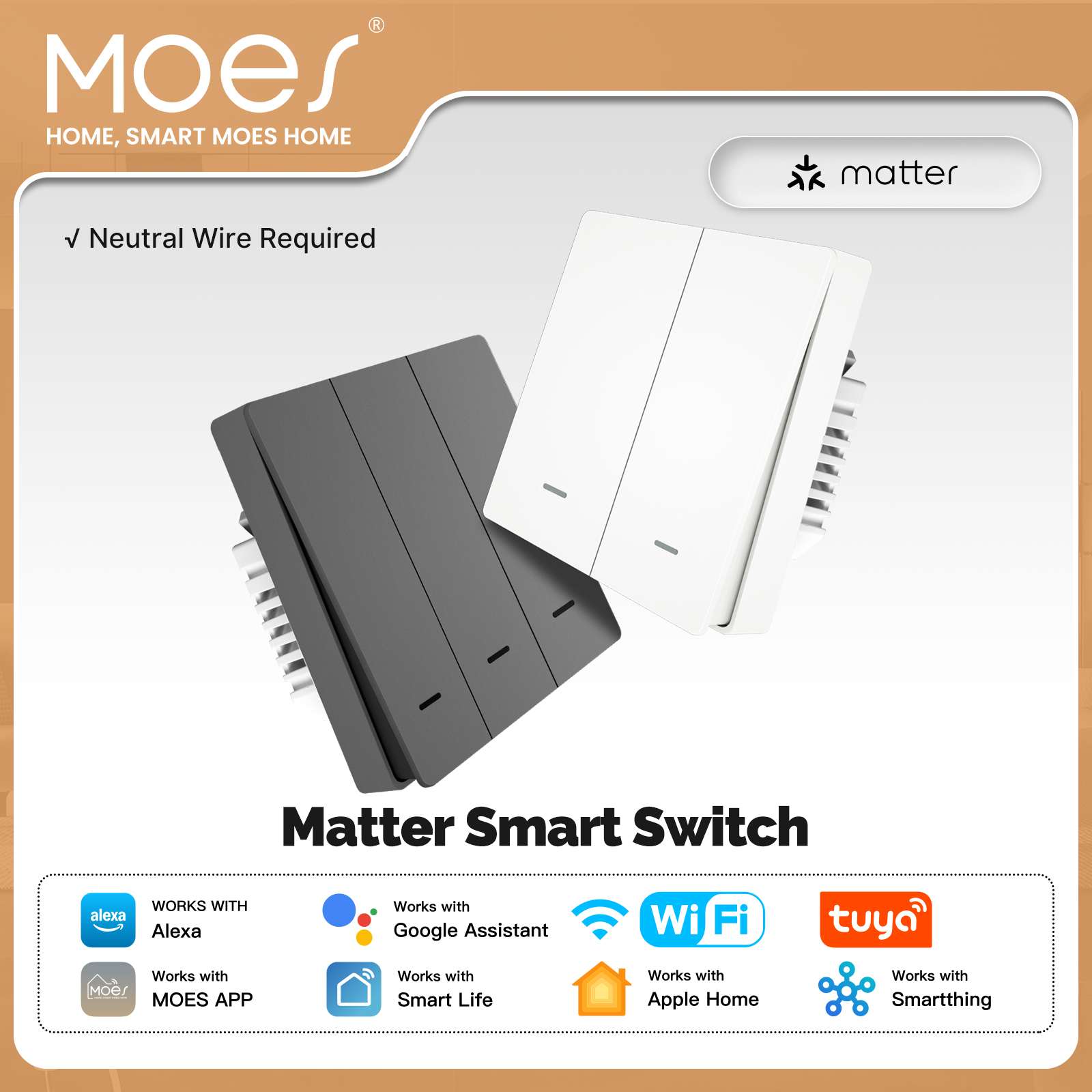 Smart Home Google - MOES Matter Tuya WiFi Smart Light