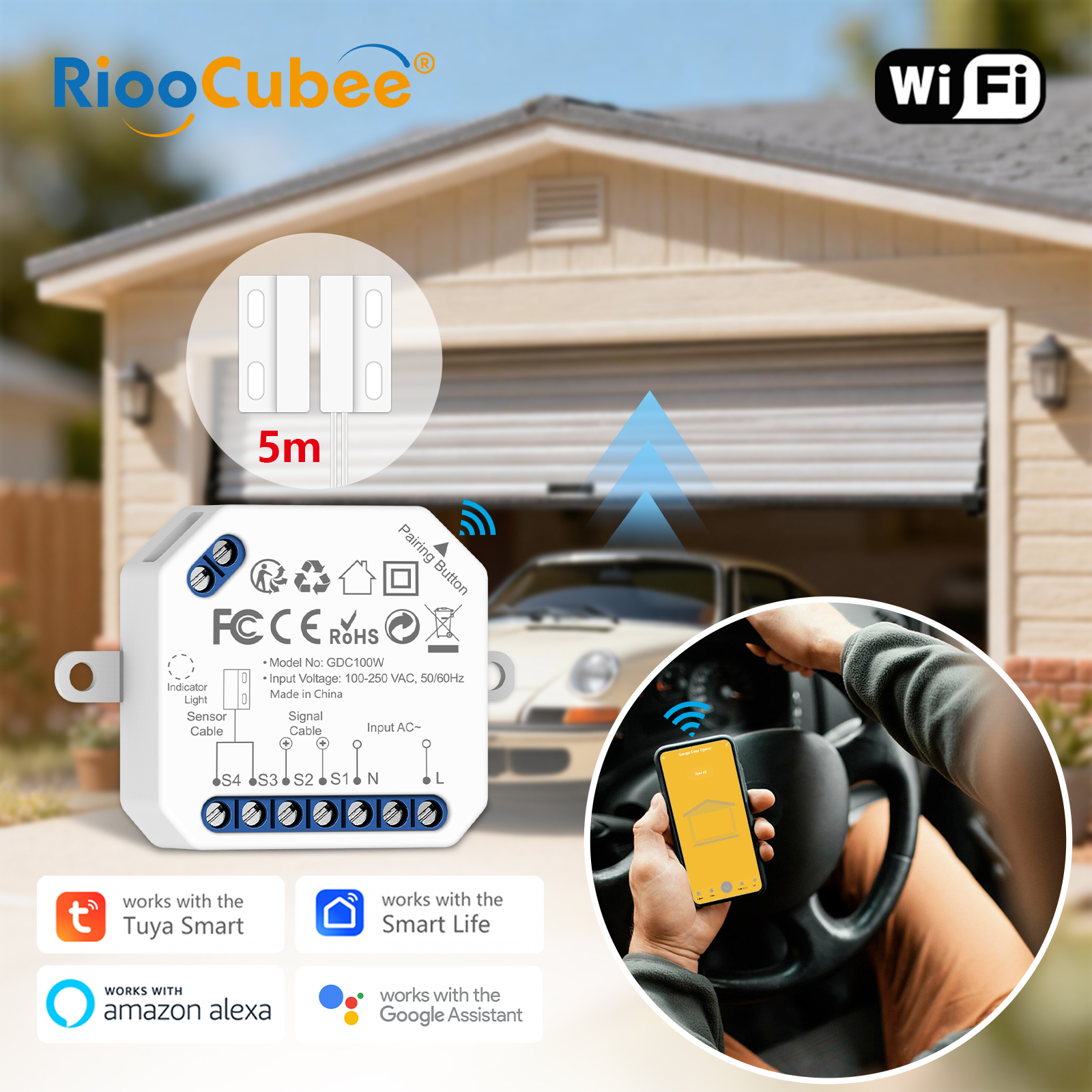 Smart Home Voice Assistant - RiooCubee Tuya Smart Life Garage Articulated
