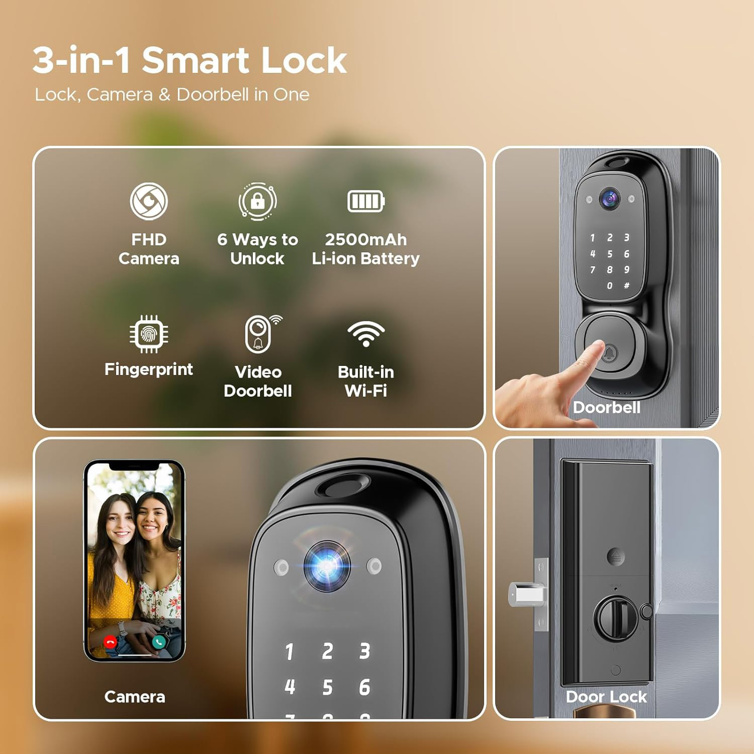 Tuya Wifi Smart Door Lock ‎Cam - огляд і ціна Smart Door Lock