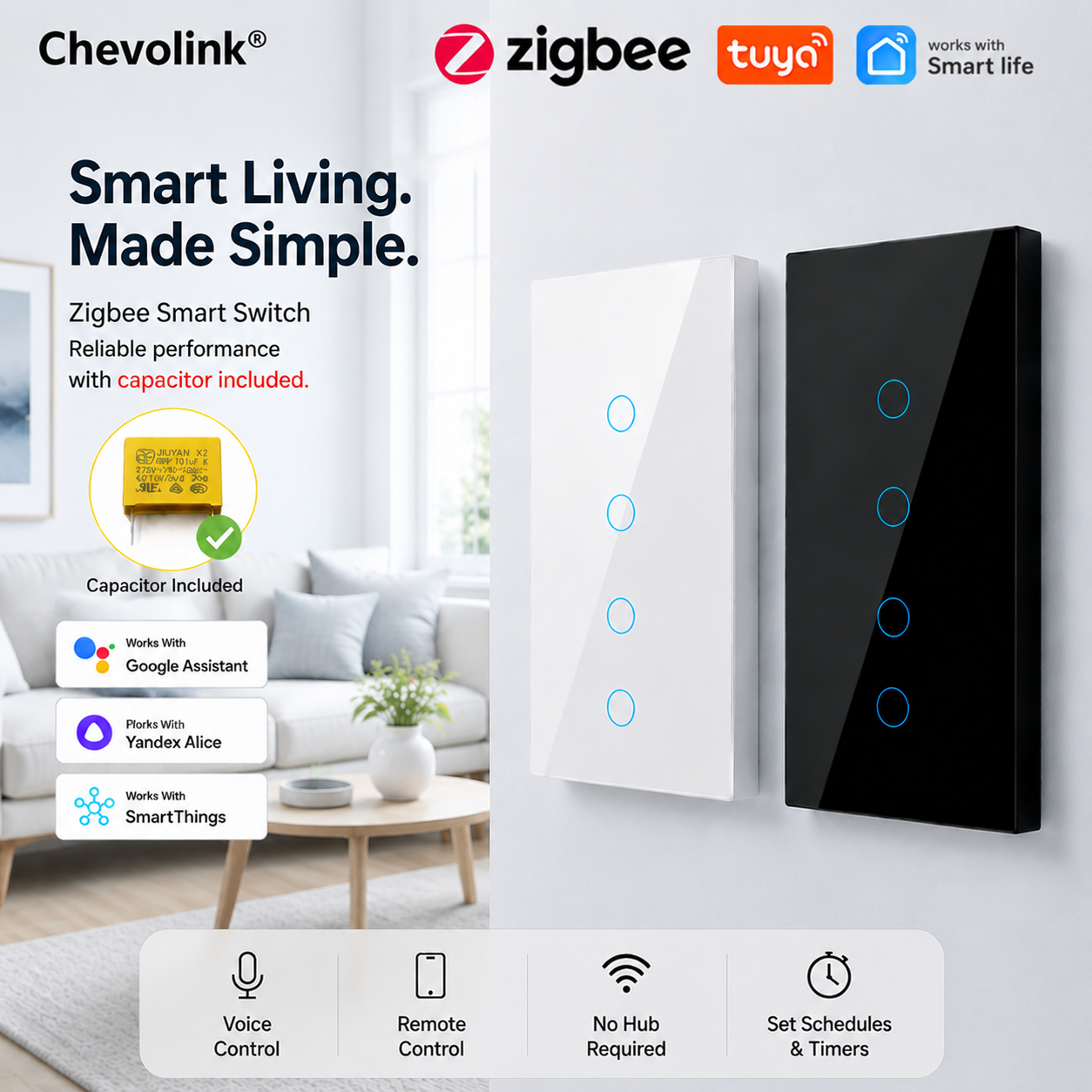Tuya Zigbee Smart Switch US St - огляд і ціна Smart Light Switch