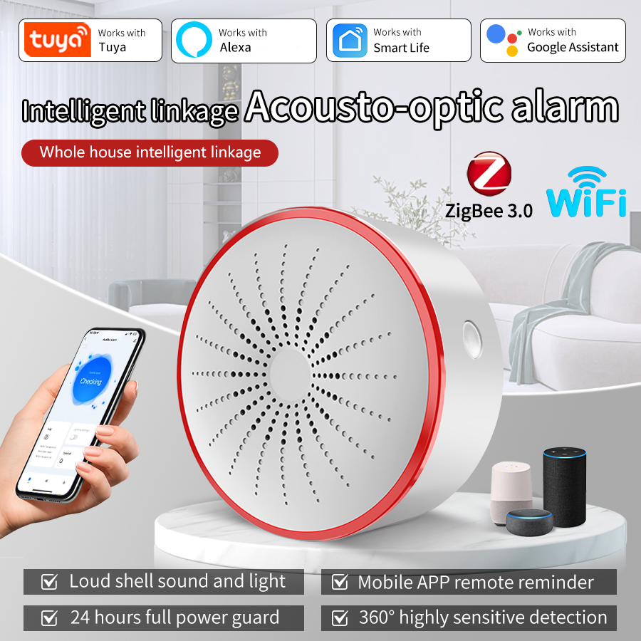 Tuya WiFi ZigBee Smart Alarm S - огляд і ціна Smart Home Voice Assistant