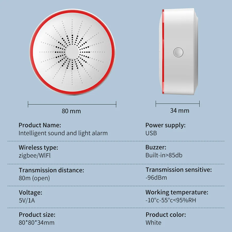 Tuya WiFi ZigBee Smart Alarm S - огляд і ціна Smart Home Voice Assistant