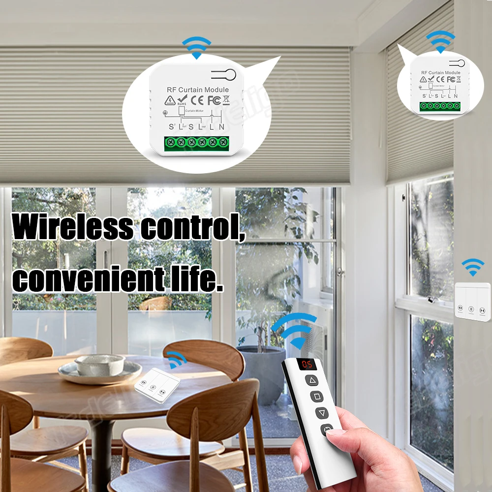 433 MHz RF Curtain Switch Modu - огляд і ціна Curtain Motor