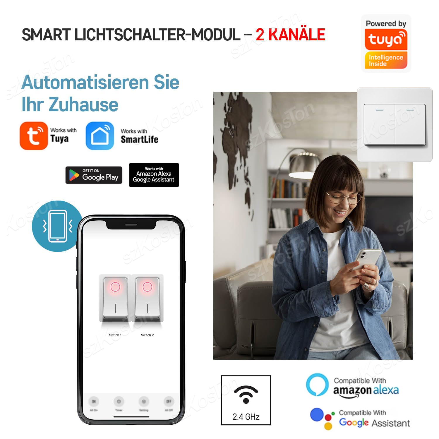 16A Tuya WiFi Smart Switch Mod - огляд і ціна Smart Home Button
