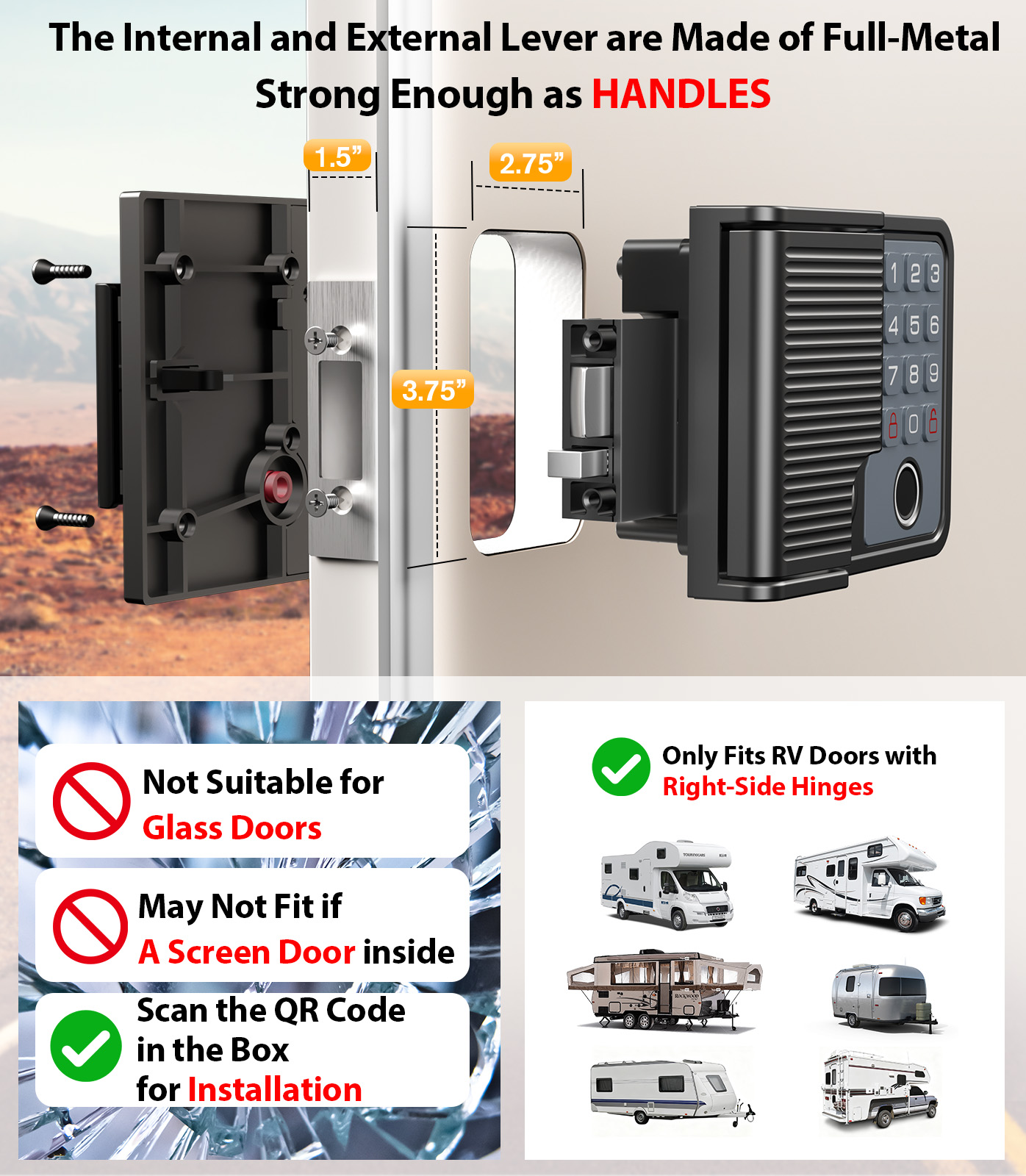 Smart RV Door Locks Keyless En - огляд і ціна Smart Door Lock