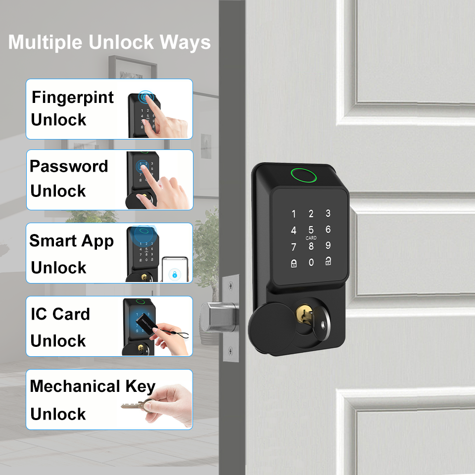 Black Smart Deadbolt Lock Fing - огляд і ціна Smart Door Lock