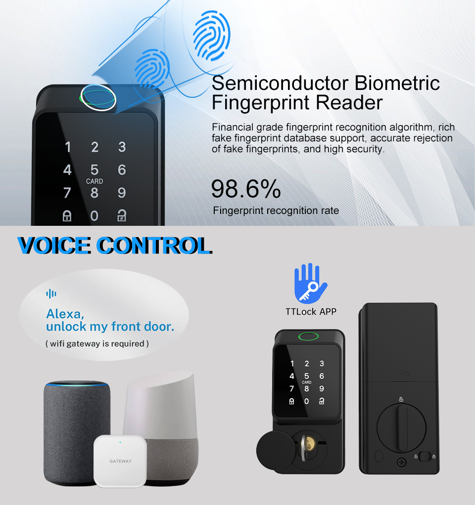 Black Smart Deadbolt Lock Fing - огляд і ціна Smart Door Lock