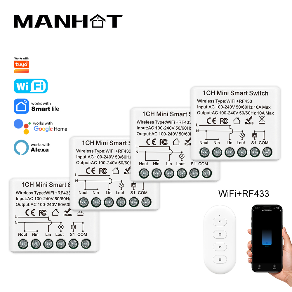 10A Mini WIFI Smart Switch RF4 - огляд і ціна Smart Home Voice Assistant