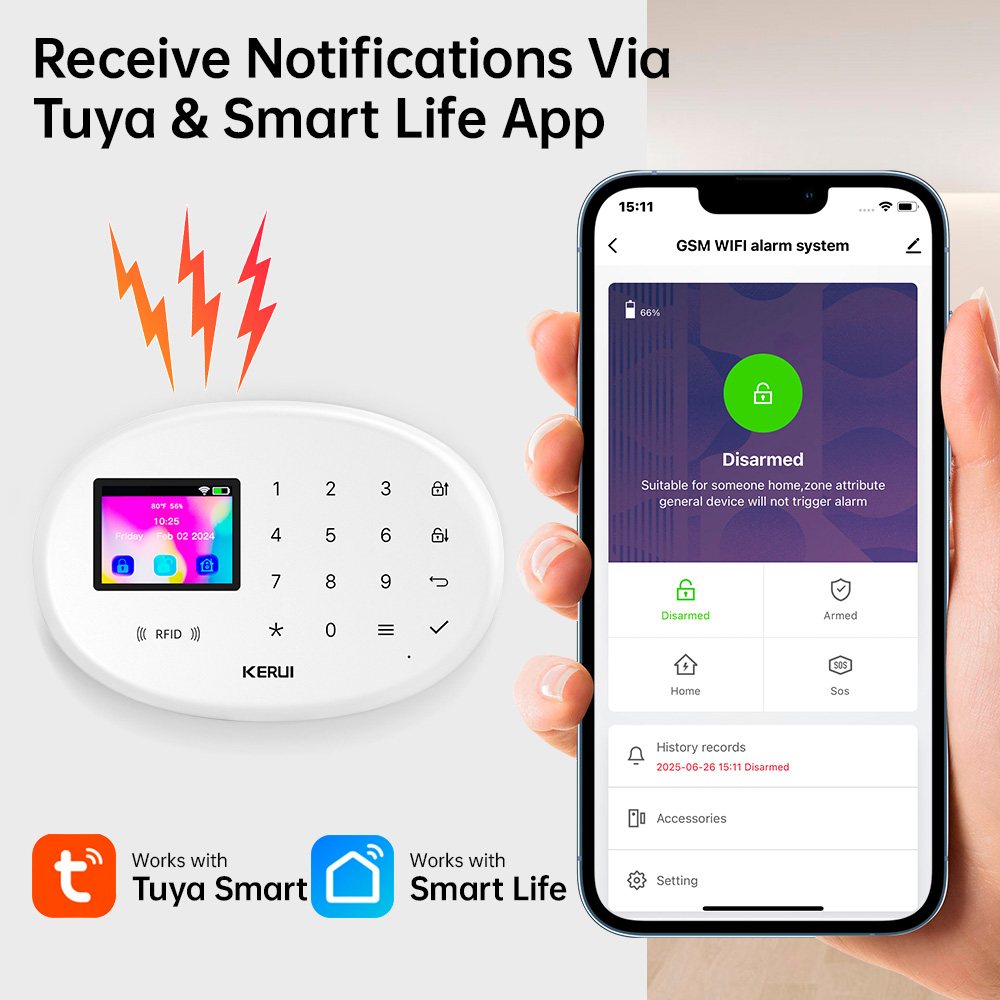 KERUI Tuya Wireless Home Alarm - огляд і ціна Smart Home Kits