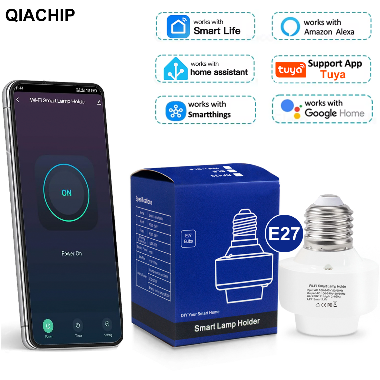 Tuya Smart E27 Socket Switch A - огляд і ціна Smart Home Button